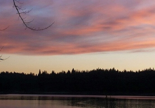 el dorado county lake at sunset