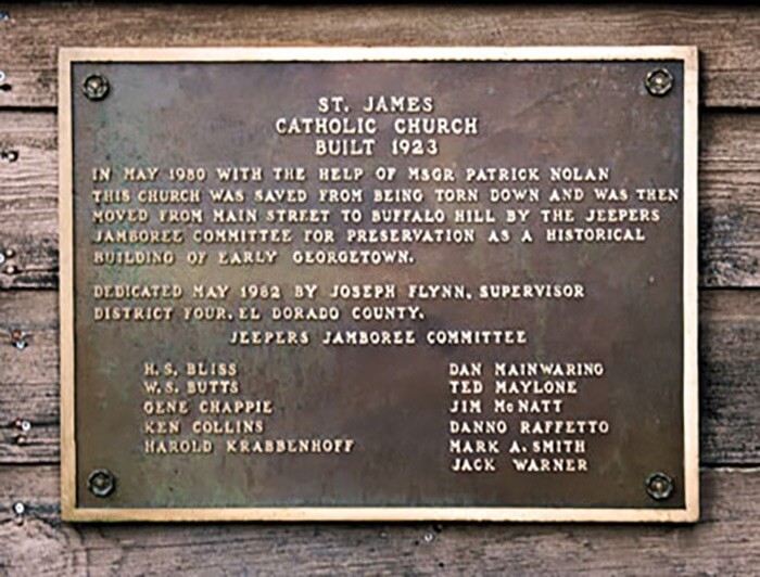 el dorado county church plaque