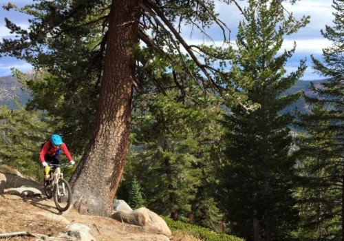 woman on one of Tahoe's mountain bike trails