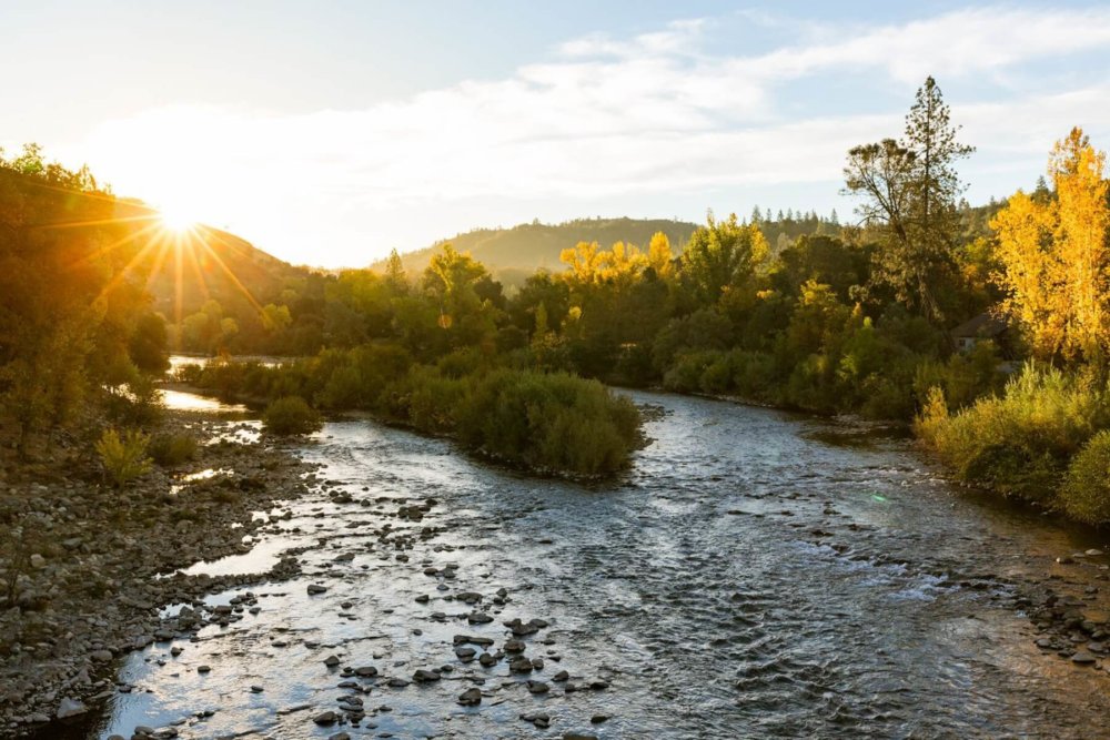coloma river at sunset