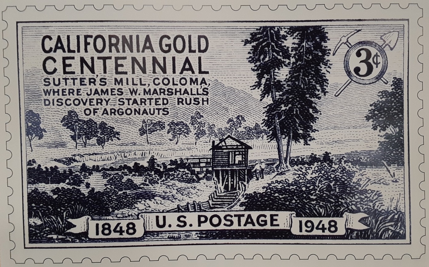 el dorado county vintage postage stamp