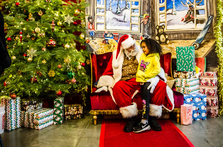 Santa at EDH Town Center with small girl