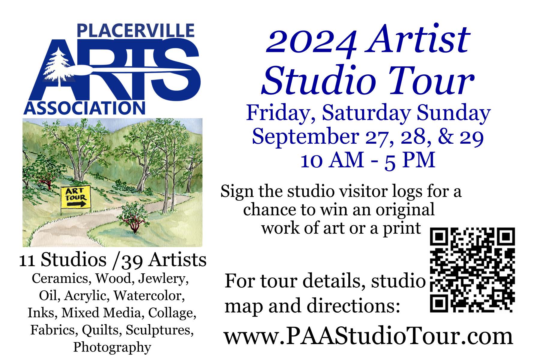 2024 Placerville Art Association Open Studio Tour Graphic