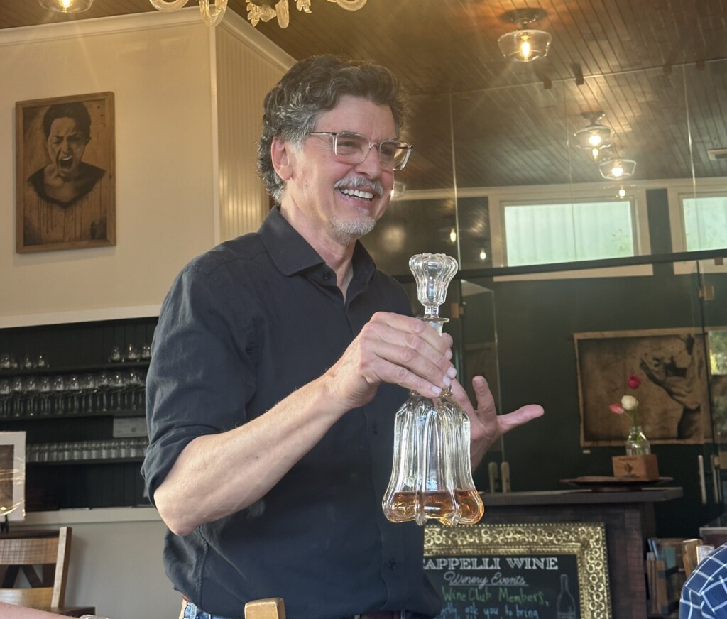 Marco Cappelli pouring at Cappelli Wine in Placerville, CA